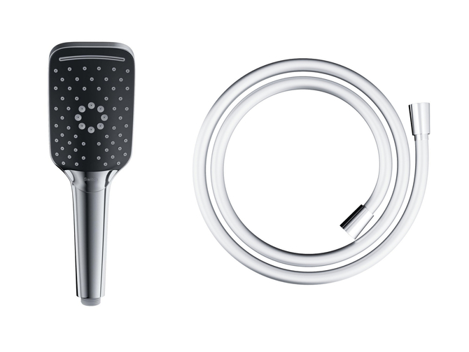 Corsan CMP003BLCH black shower handset with CMW250 PVC shower hose