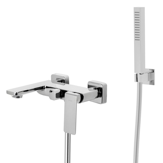 Corsan Trino CMB7141CH wall-mounted bathtub mixer with shower set